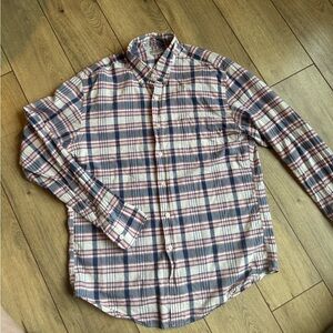 J. Crew Men's Casual Plaid Shirt - Navy and Red